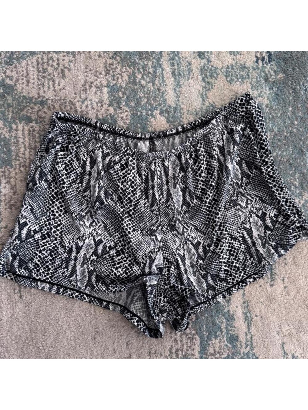 Unbranded Women's Black and Grey PJ snakeskin print Shorts